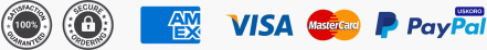 Visa, Mastercard, American Express, PayPal